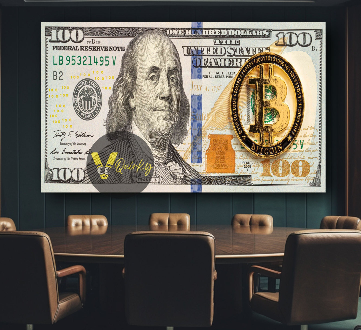 100 Dollars Canvas Painting