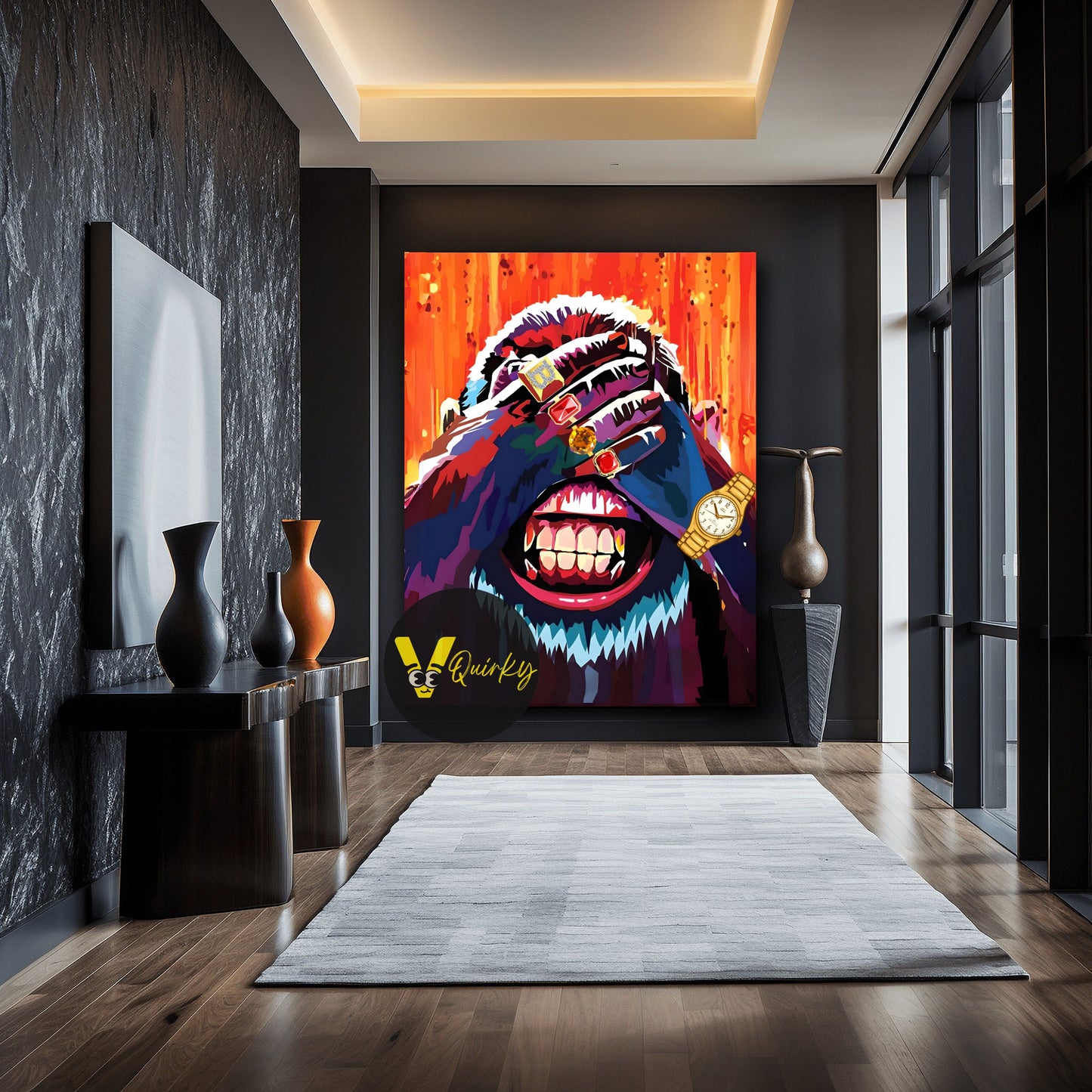 See No Evil Colorful Monkey Canvas Painting