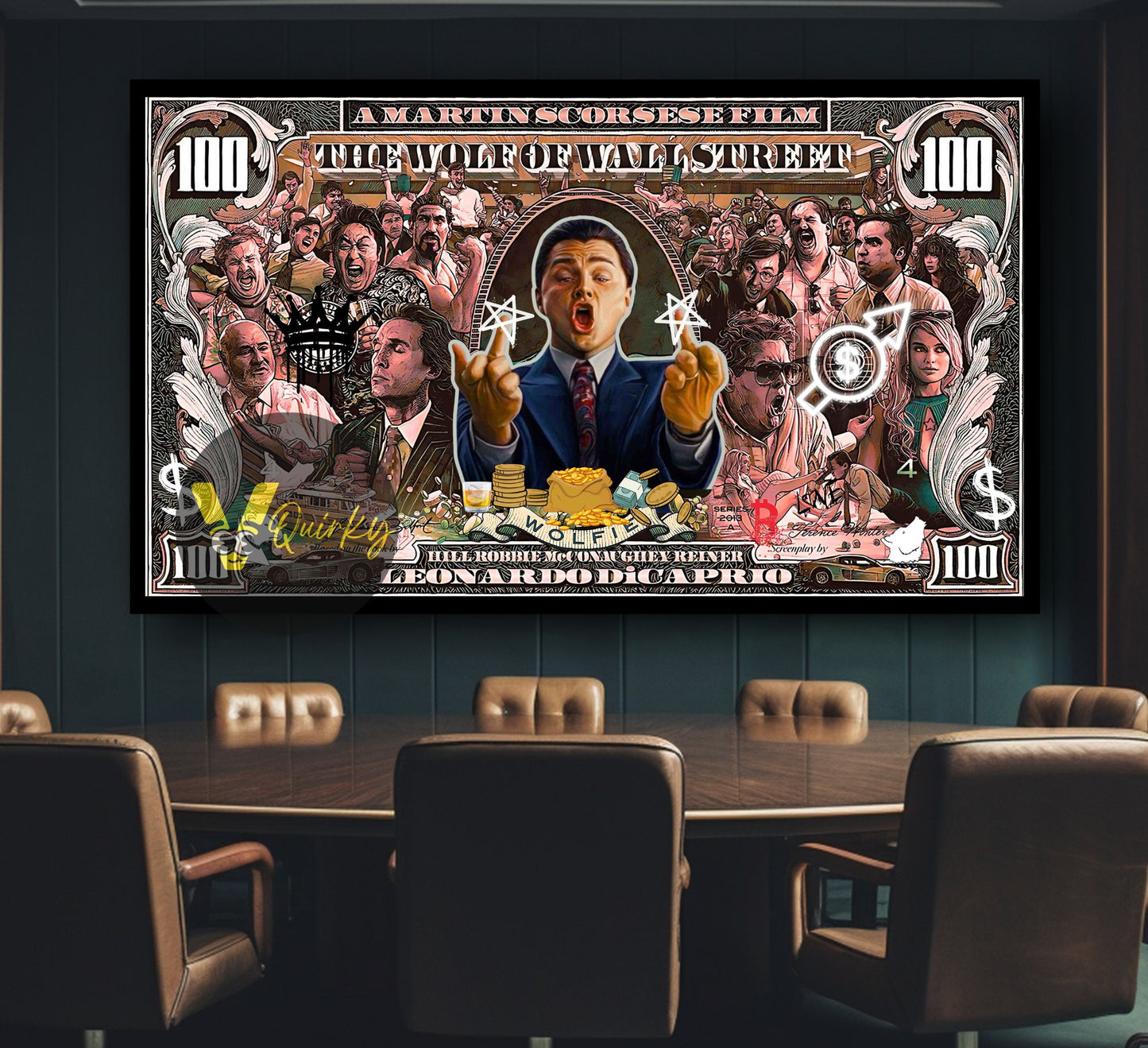 Leonardo Dicaprio 100 Dollar(The Wolf of Wall Street) H1 Canvas Painting