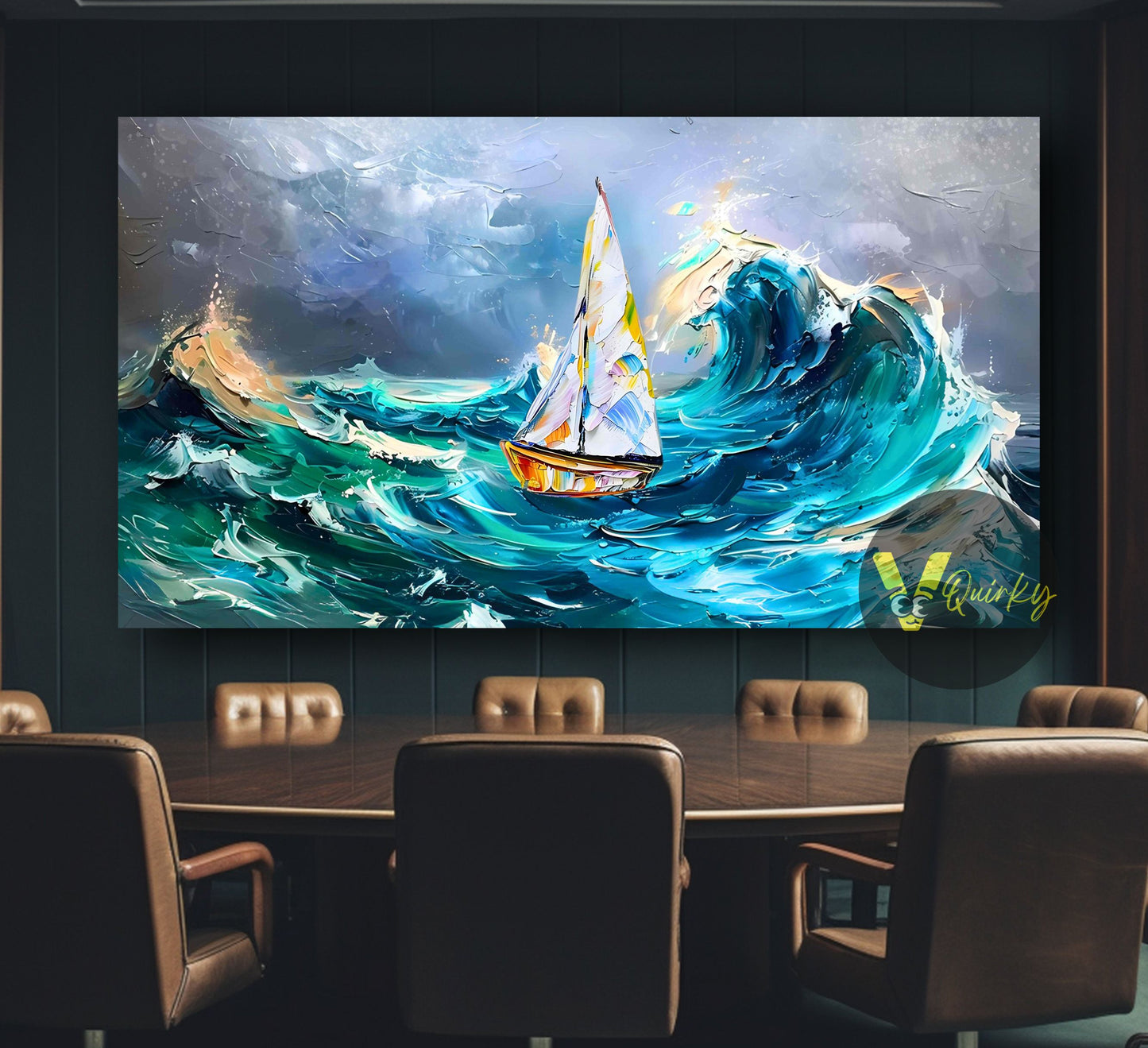 Abstract 3d Ocean Waves H1 Nature Canvas Painting