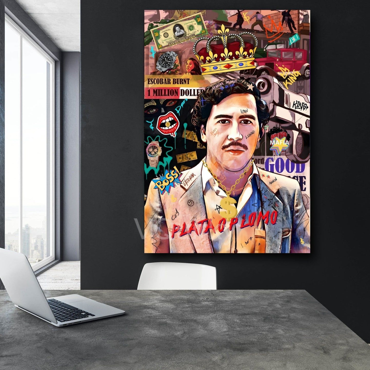 Pablo Escobar Narcos Canvas Painting