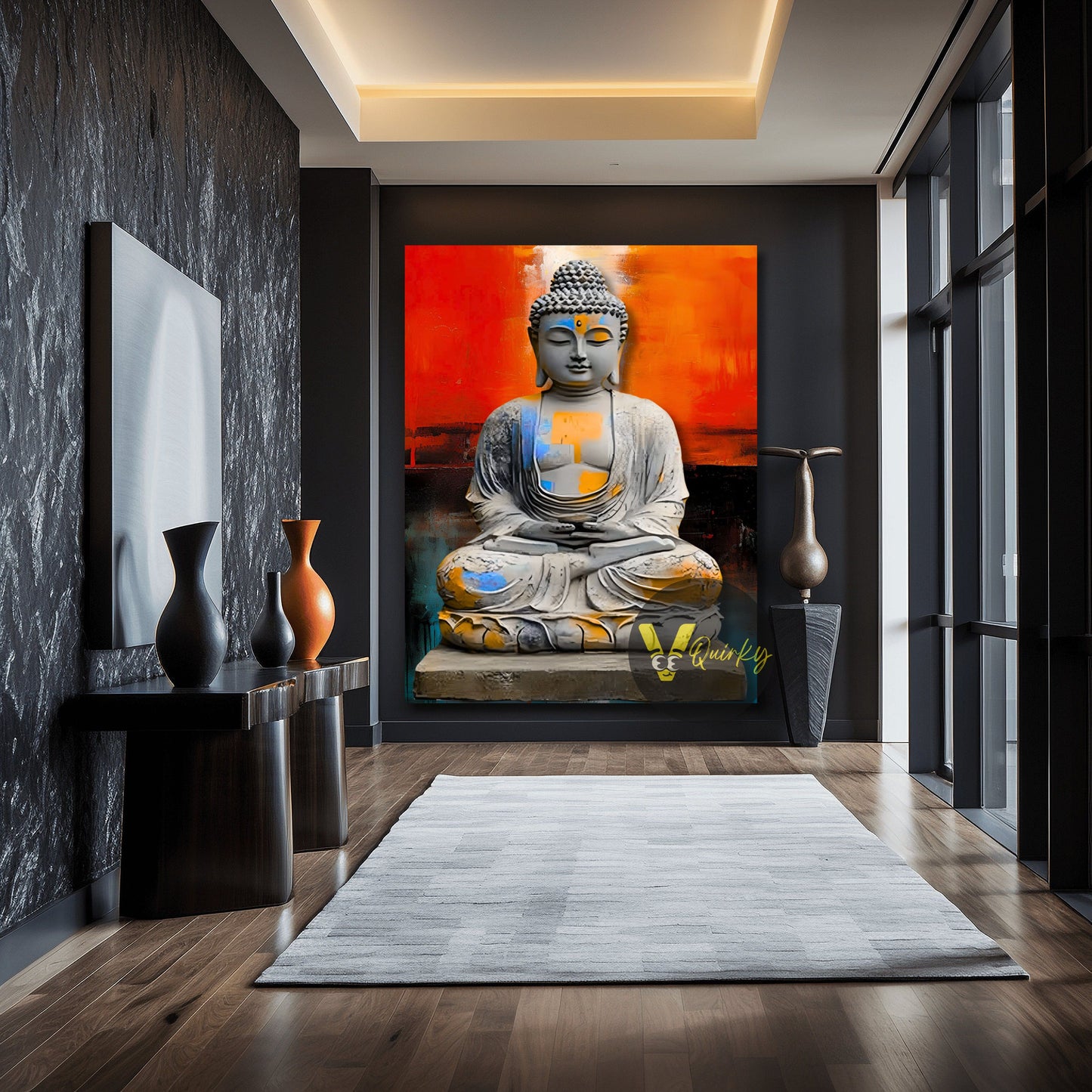 The Buddha Colorful Abstract 3d Art V2 Canvas Painting