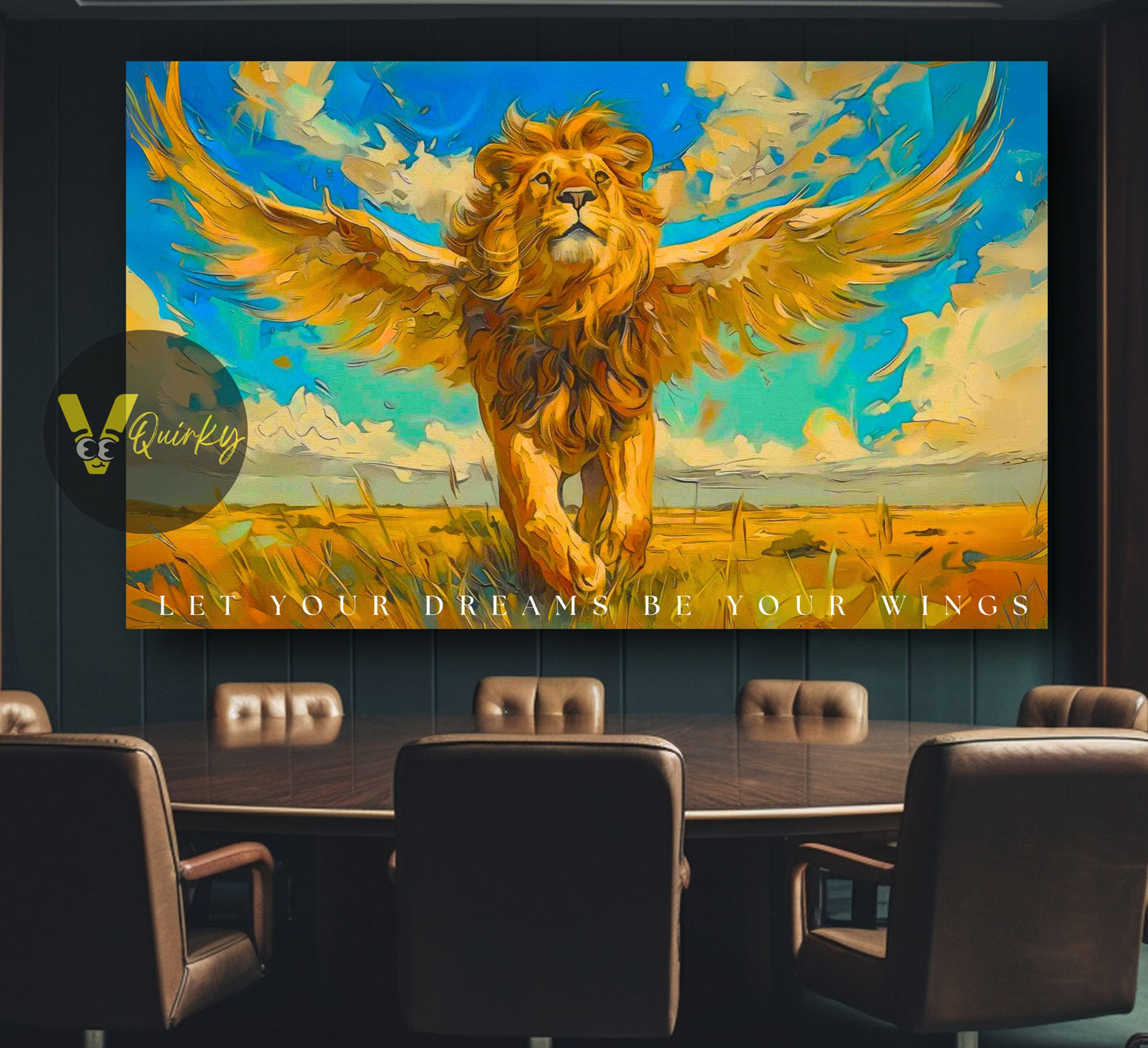 Lion Let Your Dreams Be Yours Wings Canvas Painting
