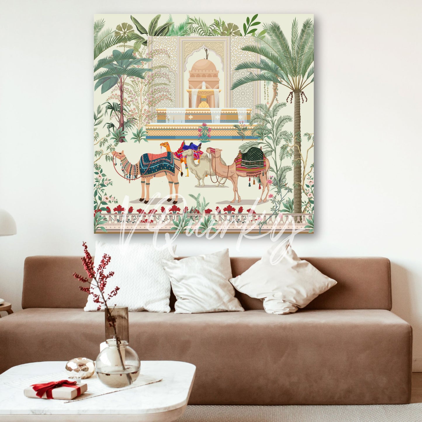 Royal Rajasthan Camel Folk Art Canvas Painting