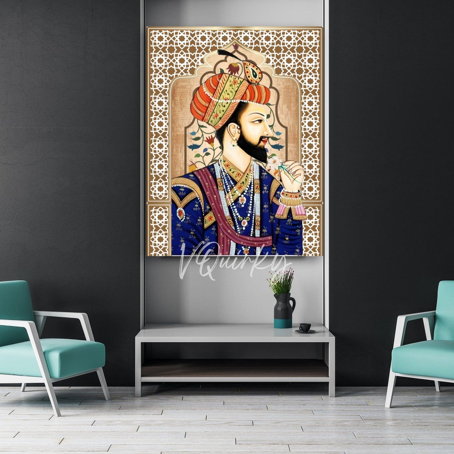 Mughal King Jharokha Canvas Painting