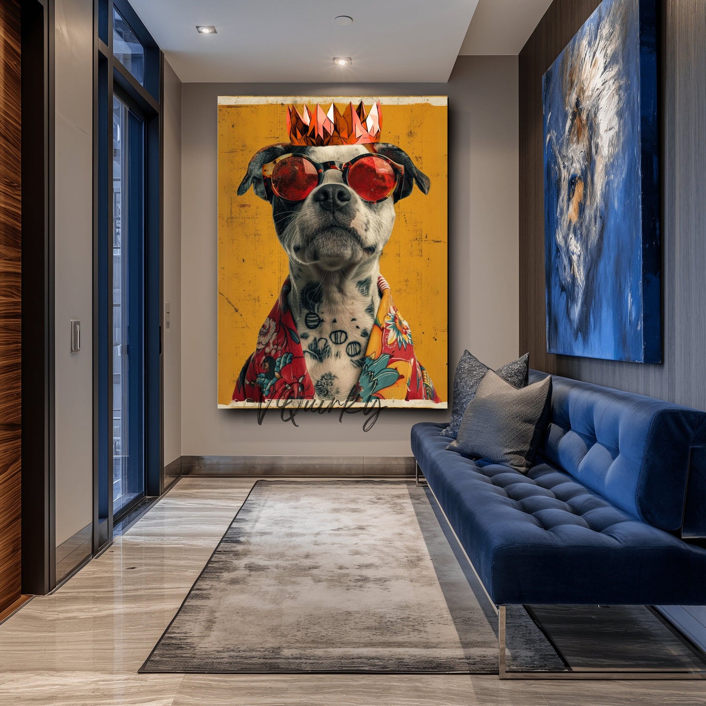 King Rocky Dog Canvas Painting