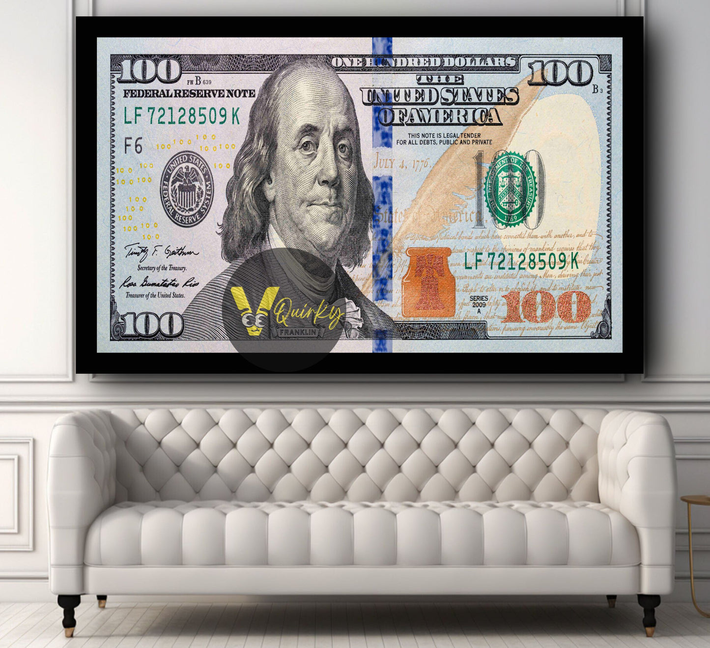 100 Dollars H1 Canvas Painting