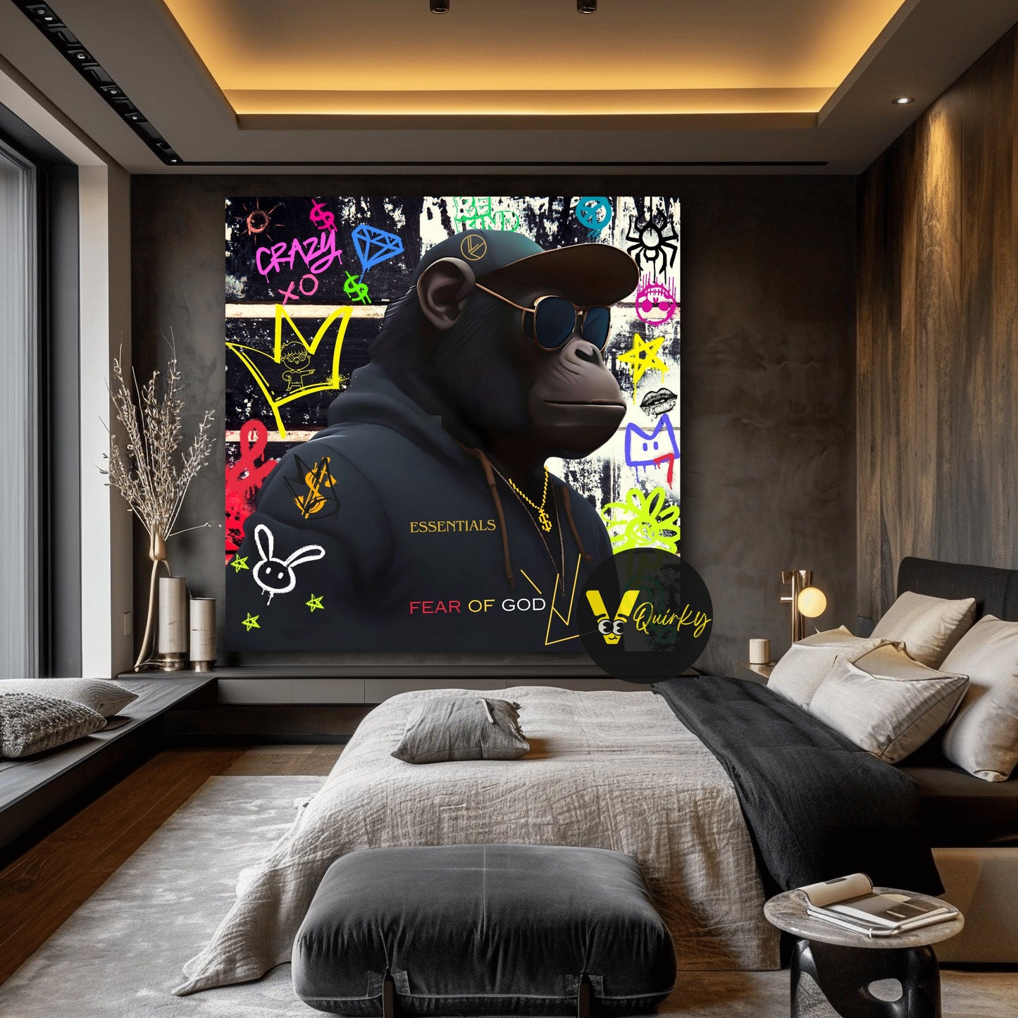 See No Evil Colorful V1 Monkey Canvas Painting