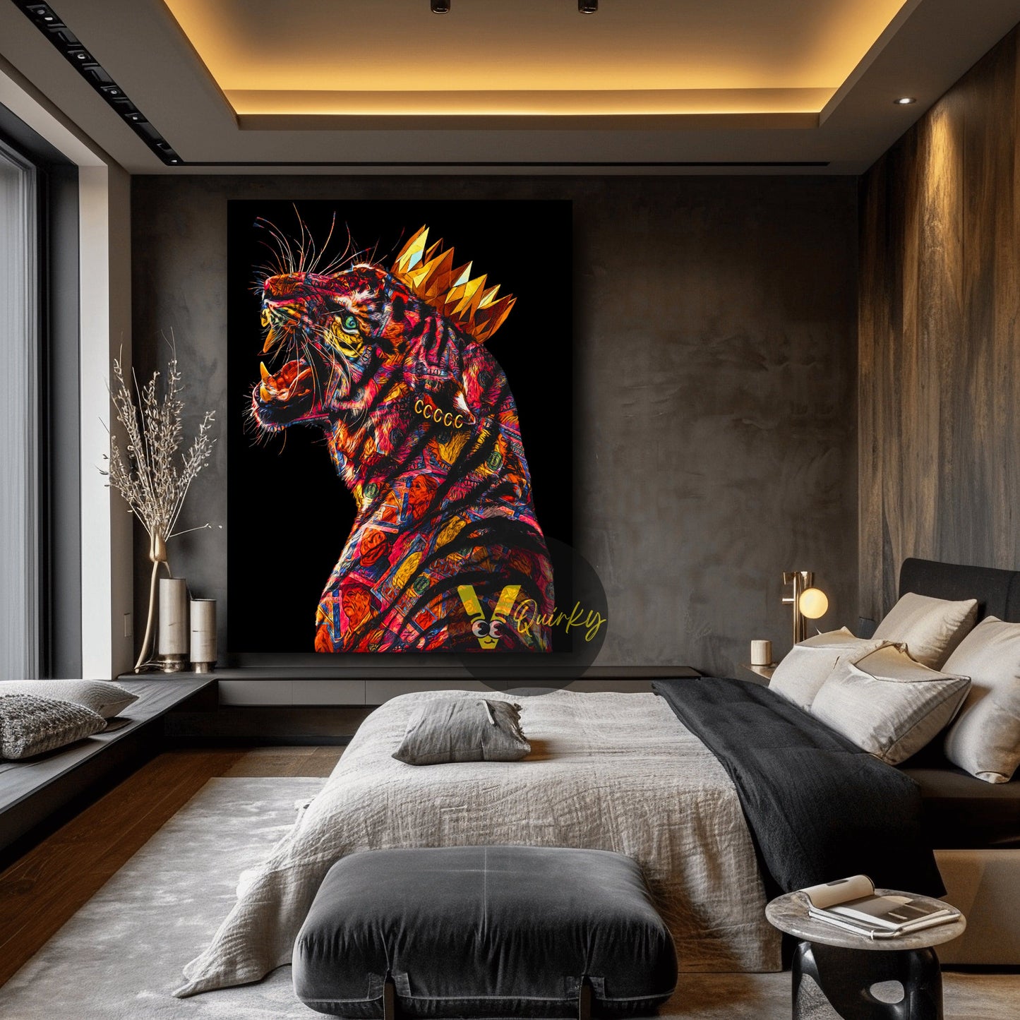 Money Mafia King Tiger V3 Canvas Painting