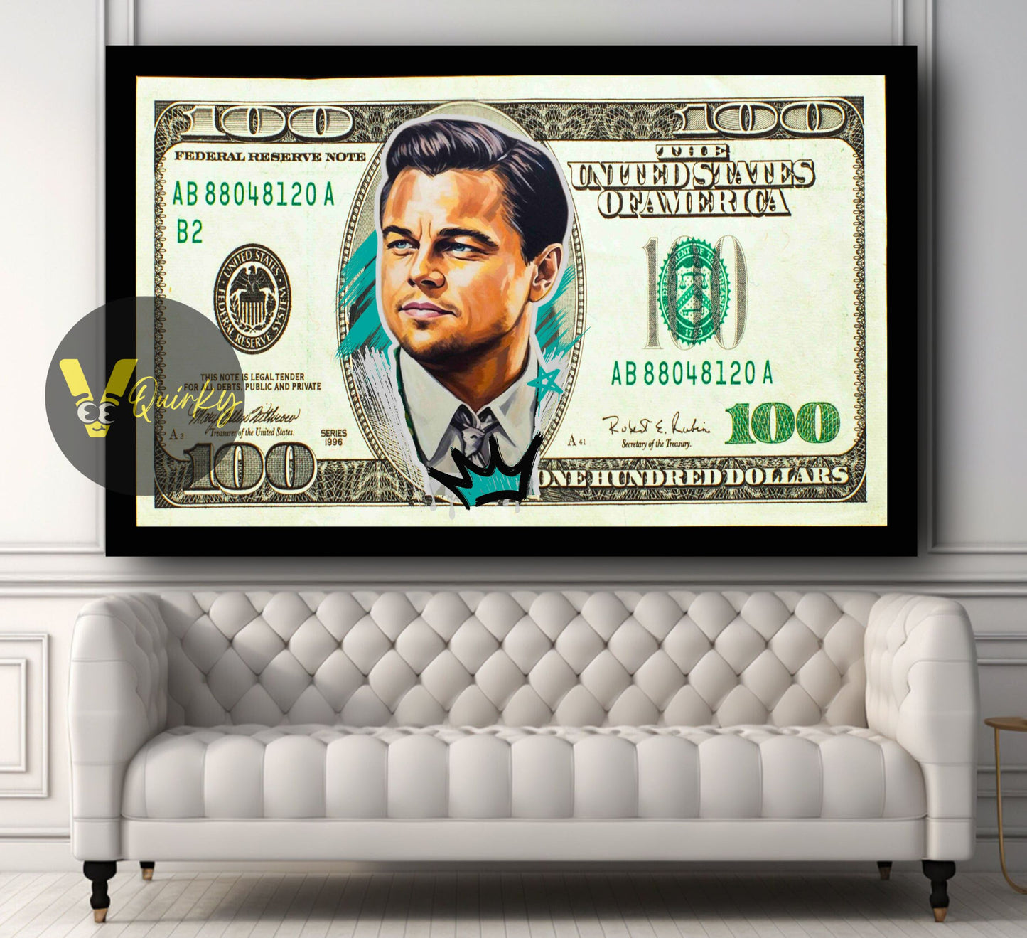 Leonardo Dicaprio 100 Dollar(The Wolf of Wall Street) Canvas Painting
