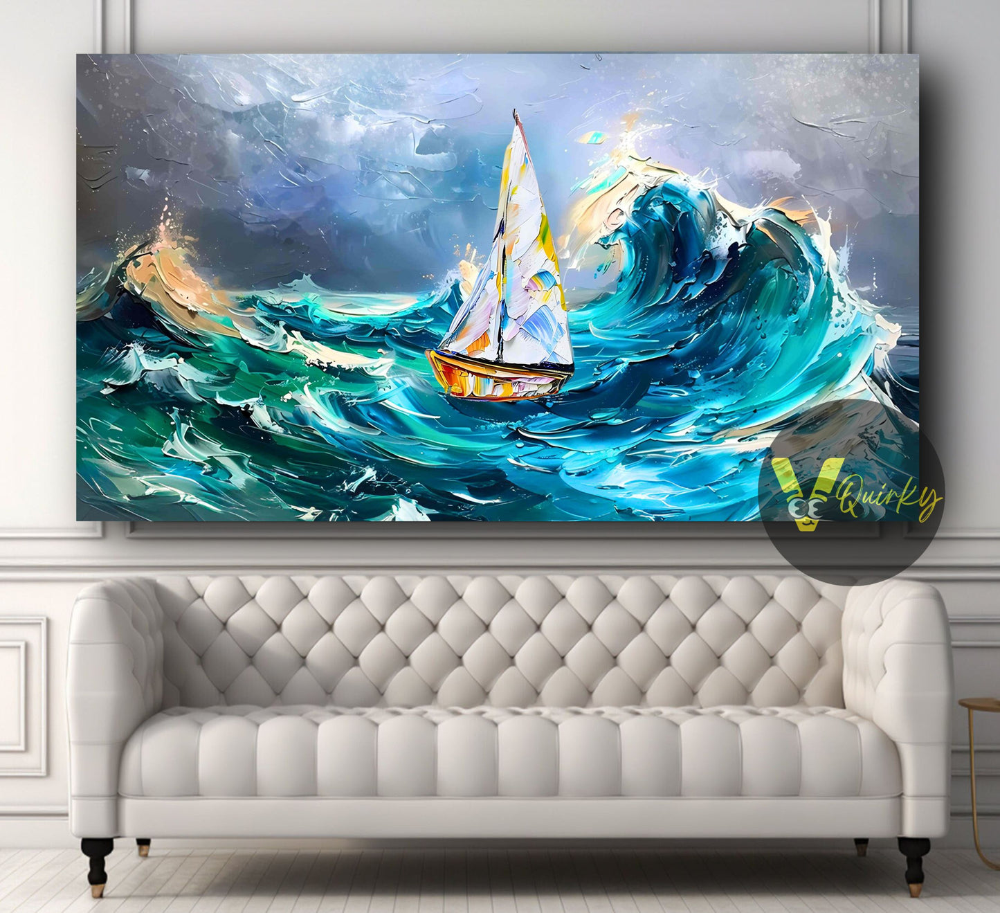 Abstract 3d Ocean Waves H1 Nature Canvas Painting