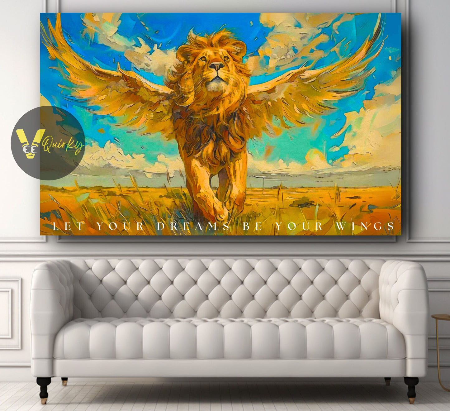 Lion Let Your Dreams Be Yours Wings Canvas Painting