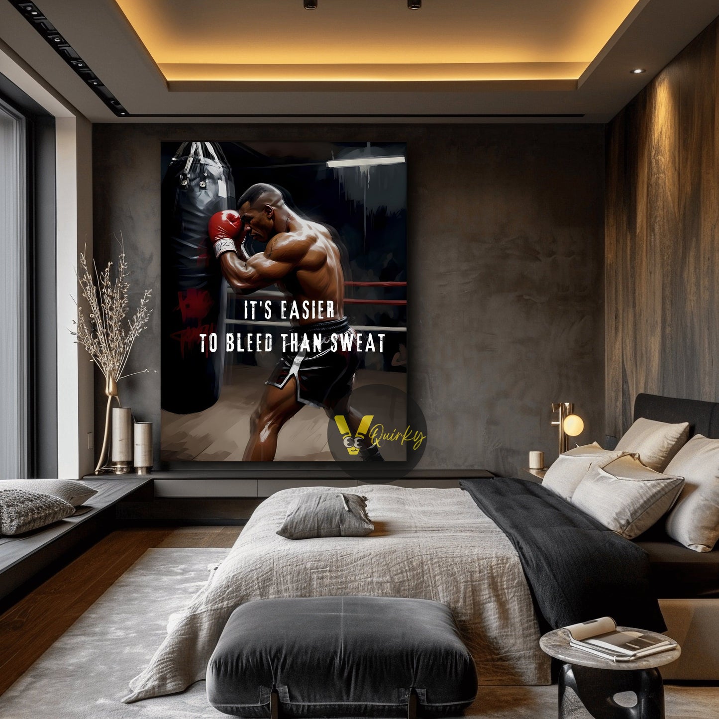 Mike Tyson IT'S EASIER TO BLEED THAN SWEAT Canvas Painting