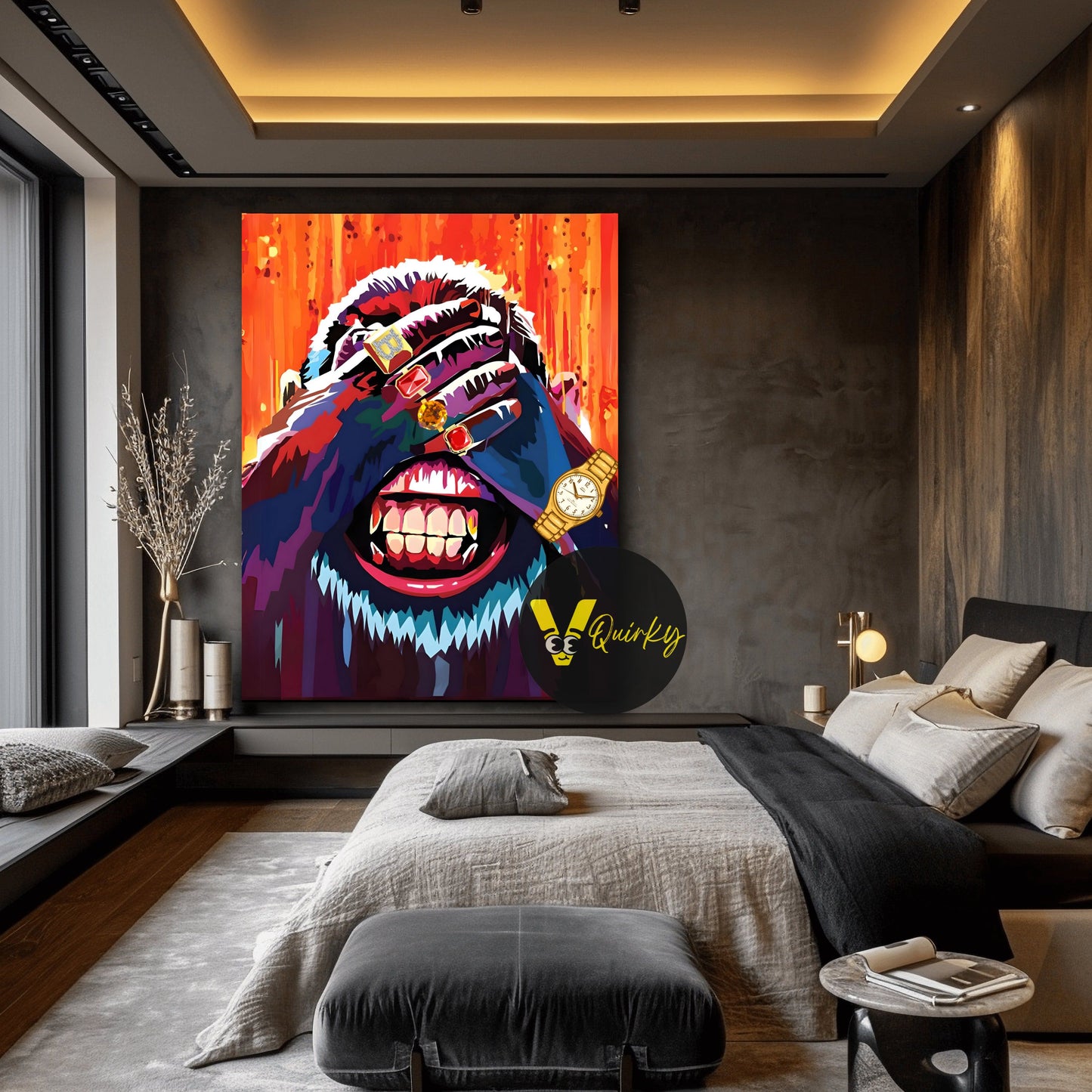 See No Evil Colorful Monkey Canvas Painting