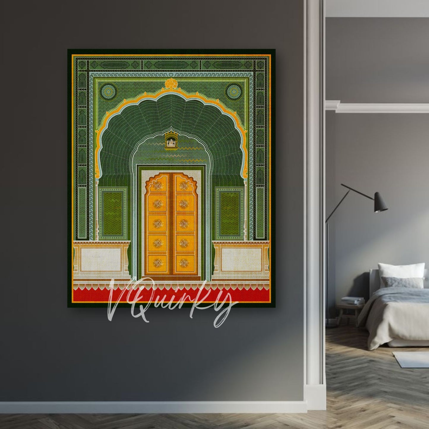 Jaipur Green Door Canvas Painting