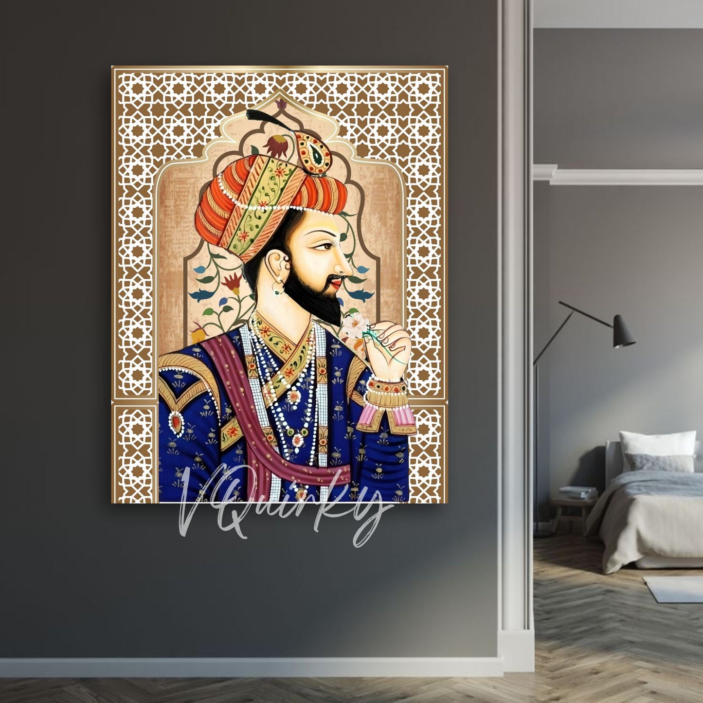 Mughal King Jharokha Canvas Painting