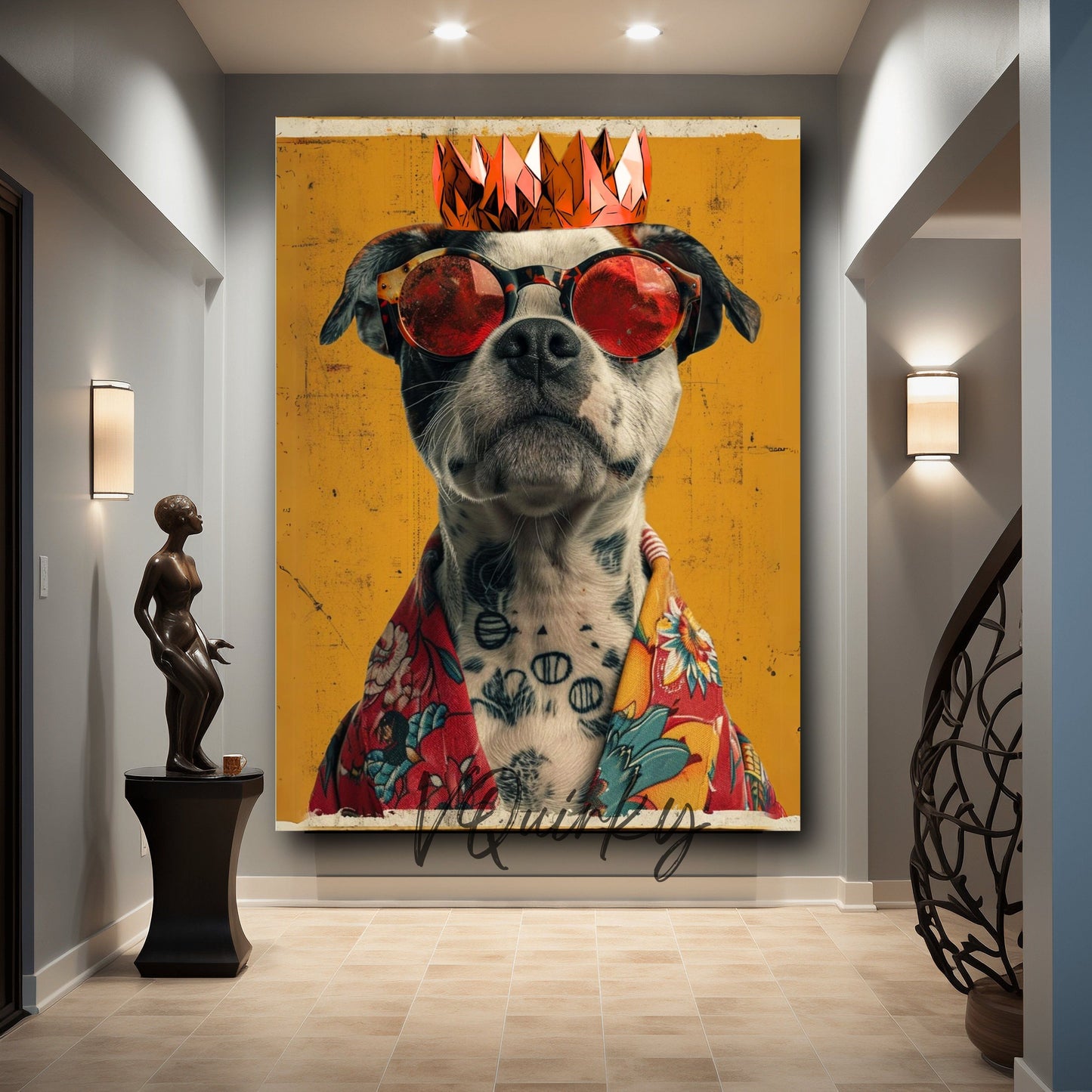 King Rocky Dog Canvas Painting