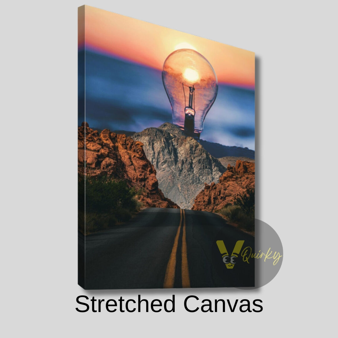 Mountains with Electrifying Sun Canvas Painting