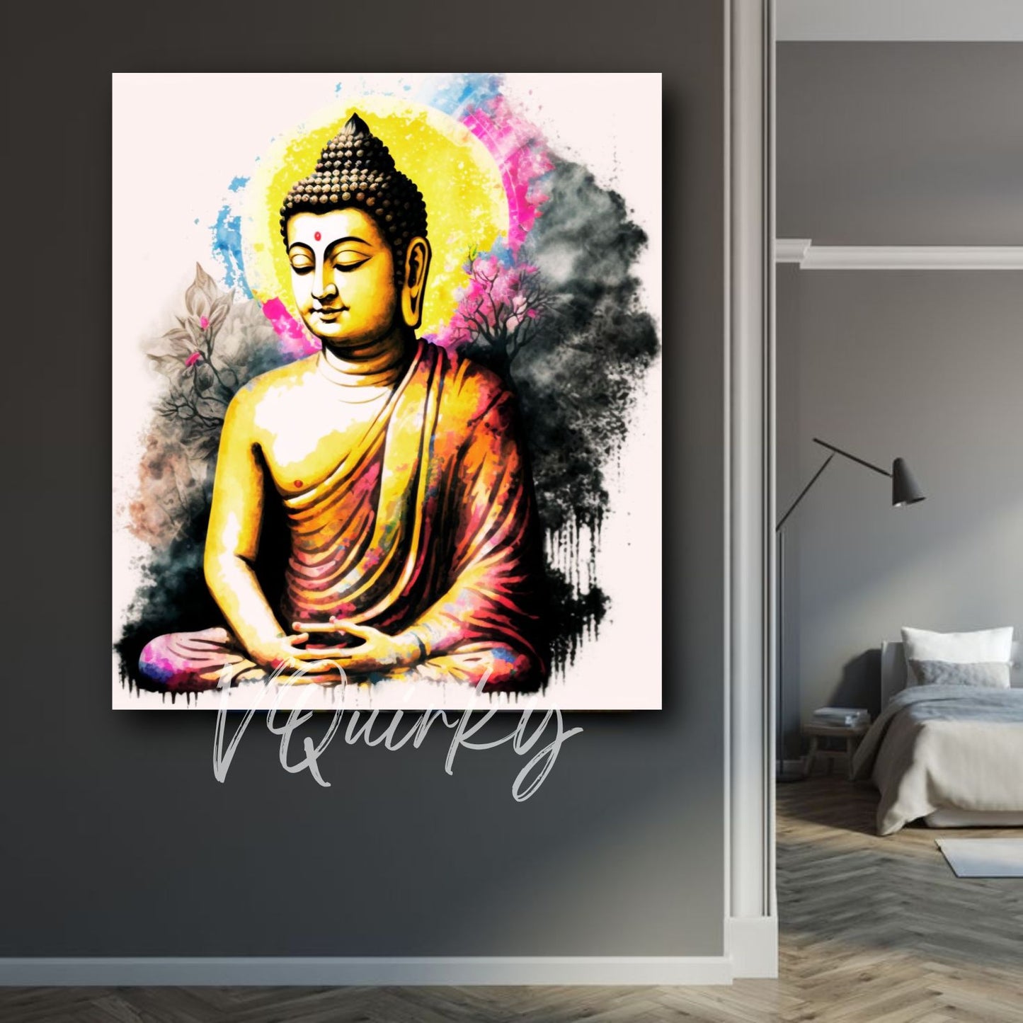 Colorful The Buddha Canvas Painting