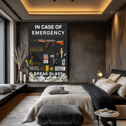 In Case Of Emergency Break Glass Luxury Canvas Painting