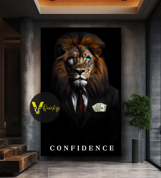 Lion Confidence Canvas Painting