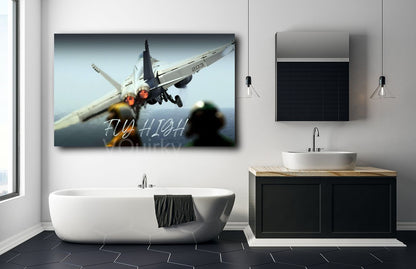 Fighter Jet Fly High Canvas Painting