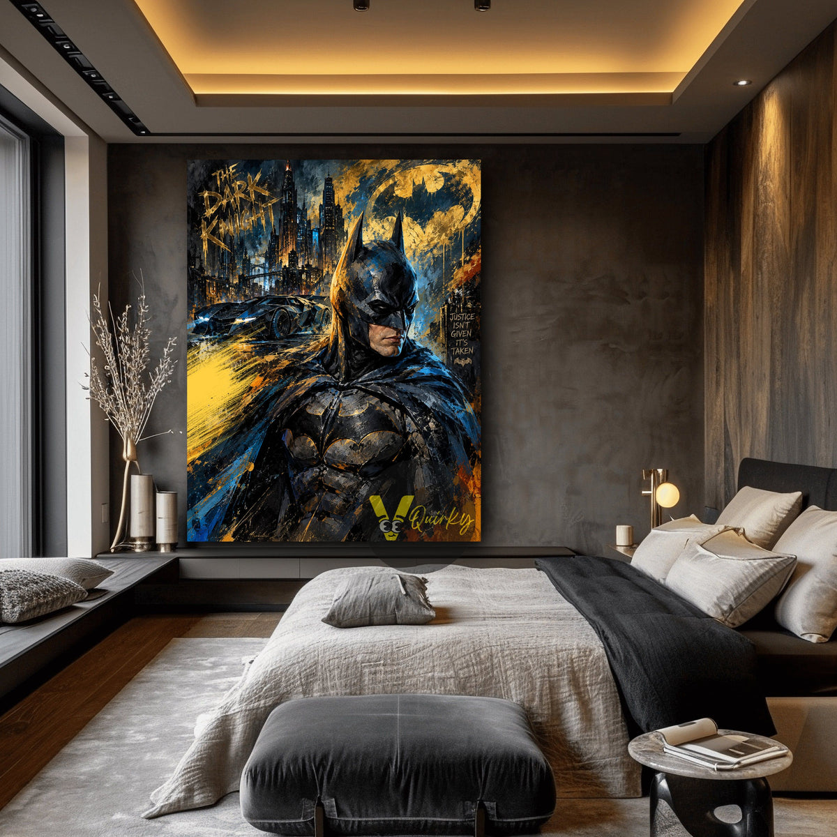 Batman Abstract  Vertical Canvas Painting