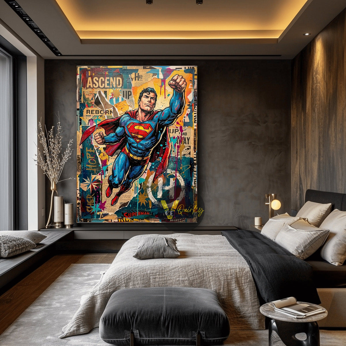 Superman Vertical Canvas Painting