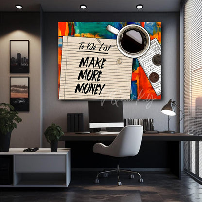 To Do List -Make More Money Canvas Painting