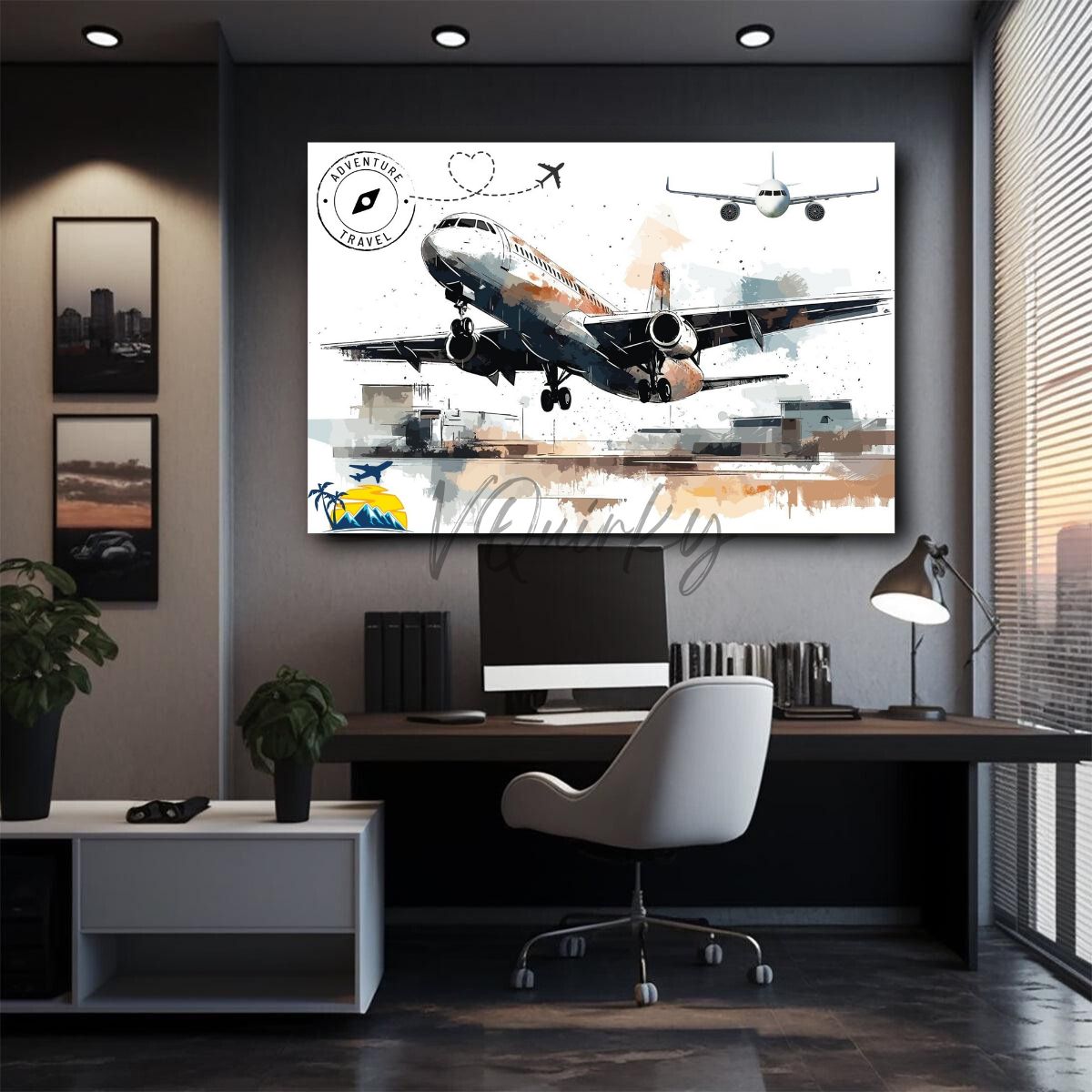 Aeroplanes Travel Adventure Horizontal Canvas Painting