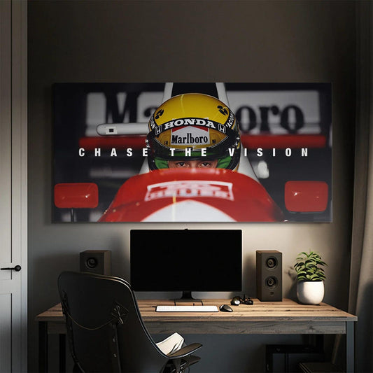 Ayrton Senna Chase The Vision Canvas Painting
