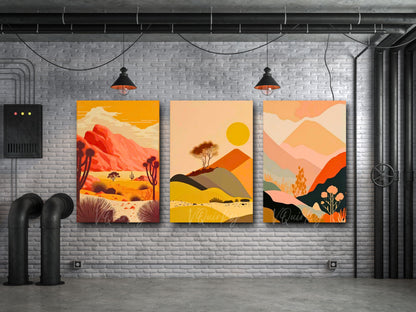 Beautiful Boho - Set Of 3 Nature Canvas Painting