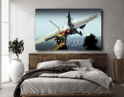 Fighter Jet Fly High Canvas Painting