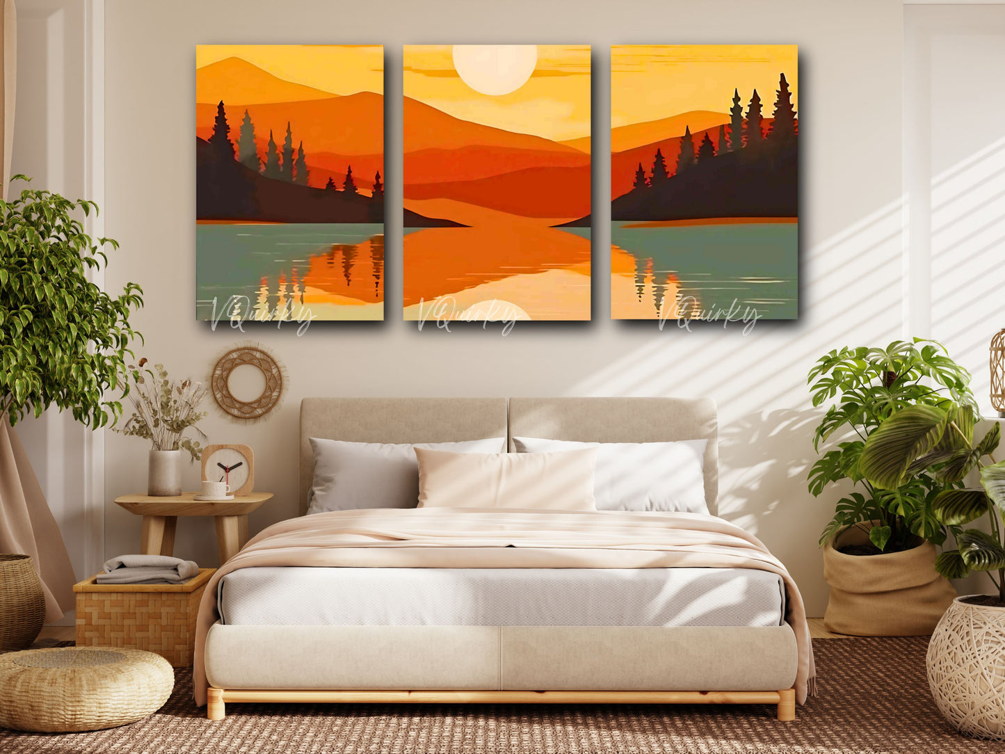 Boho Beautiful - Set Of 3 Nature Canvas Painting