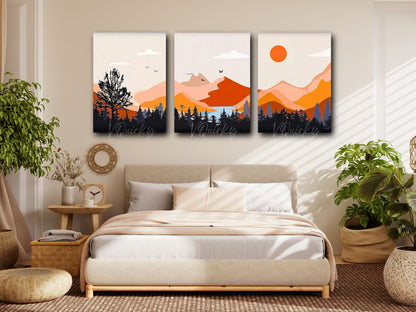 Boho - Set Of 3 Nature Canvas Painting