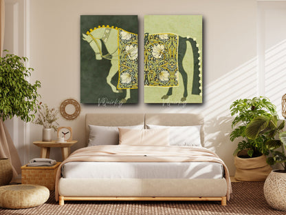 Boho Horse - Set Of 2 Canvas Painting