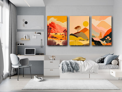 Beautiful Boho - Set Of 3 Nature Canvas Painting