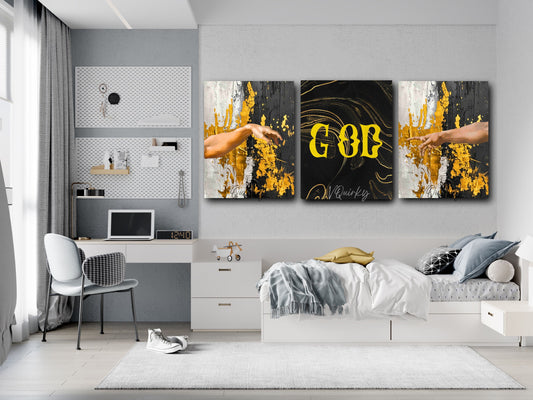 GOD - Set Of 3 Canvas Painting