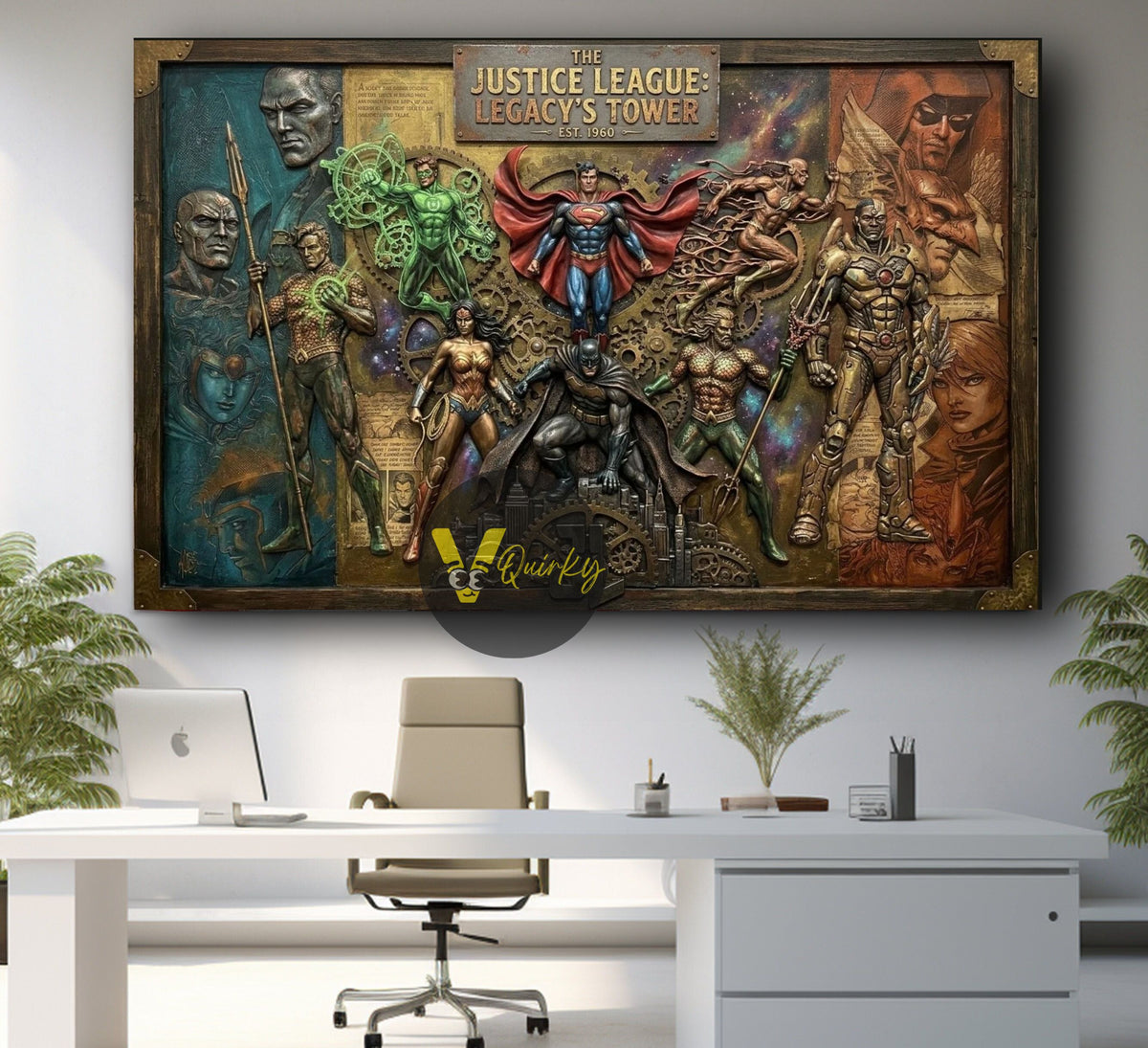 Justice League Superheroes 3D Horizontal Canvas Painting