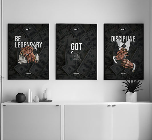 Just Do It - Set Of 3 Canvas Painting