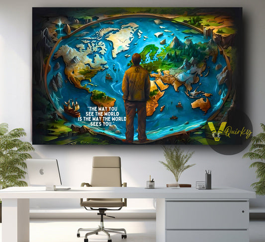 World Map Explorer Canvas Painting