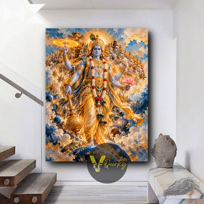 Vishnu Ji Virat Roop  3D Vertical Canvas Painting