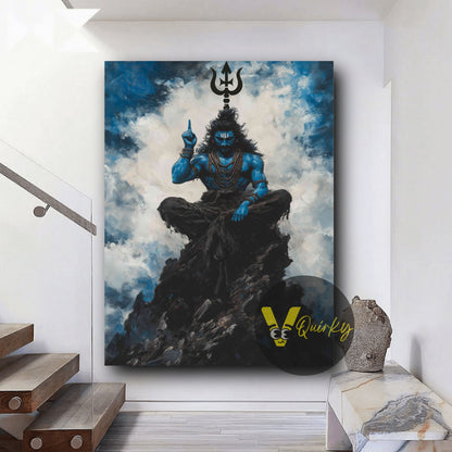 Har Har Mahadev (Shiv Ji) Vertical Canvas Painting