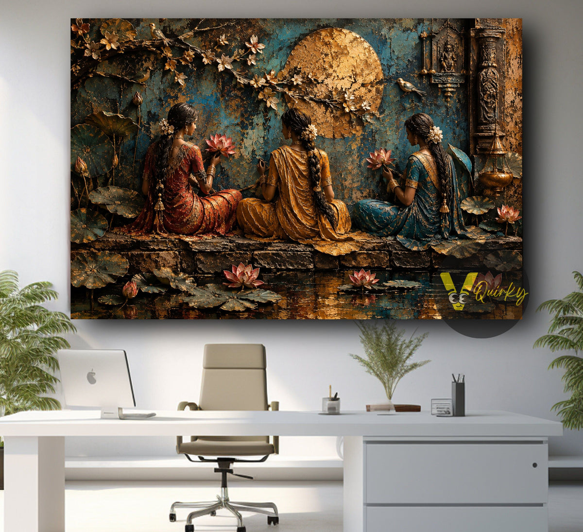 Traditional Women Art Landscape 3d Canvas Painting