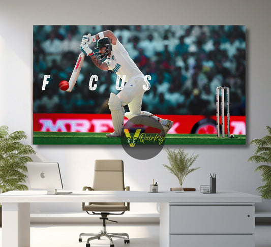 Virat Kohli Focus Canvas Painting