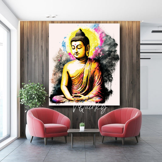 Colorful The Buddha Canvas Painting