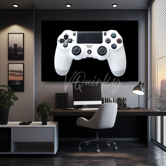 White Video Game Controller Canvas Painting