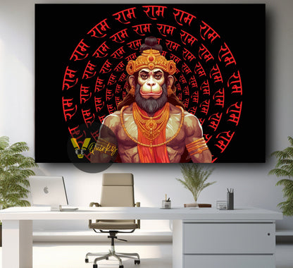 Hanuman JI Horizontal V1 Canvas Painting