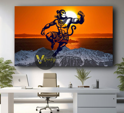 Hanuman JI Horizontal V2 Canvas Painting