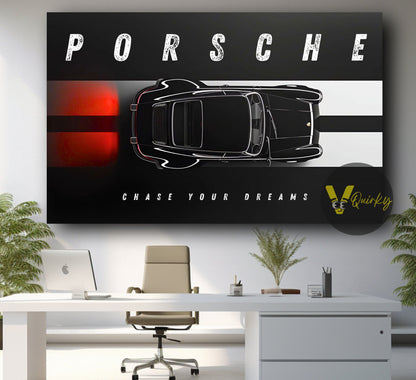 Porsche Chase Your Dreams Horizontal Canvas Painting